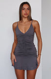 I Choose Me Mini Dress Charcoal