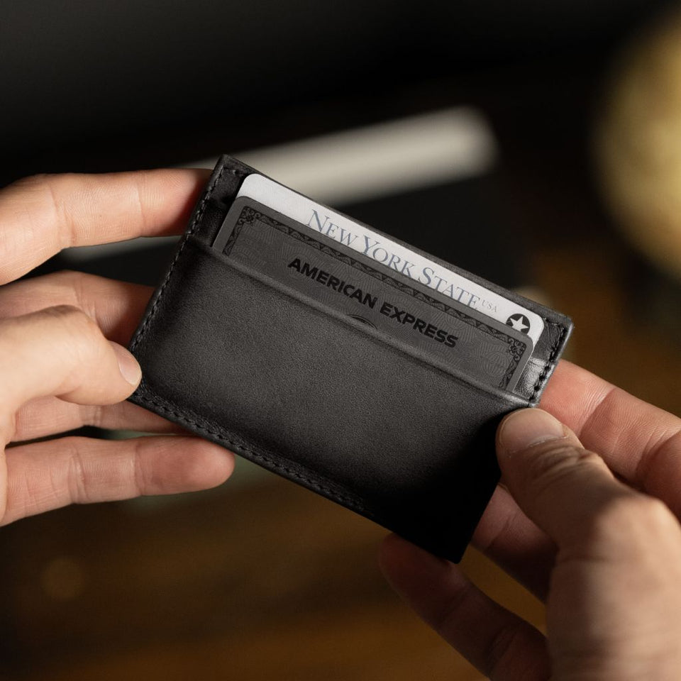 Leather Card Holder | Distressed Grey