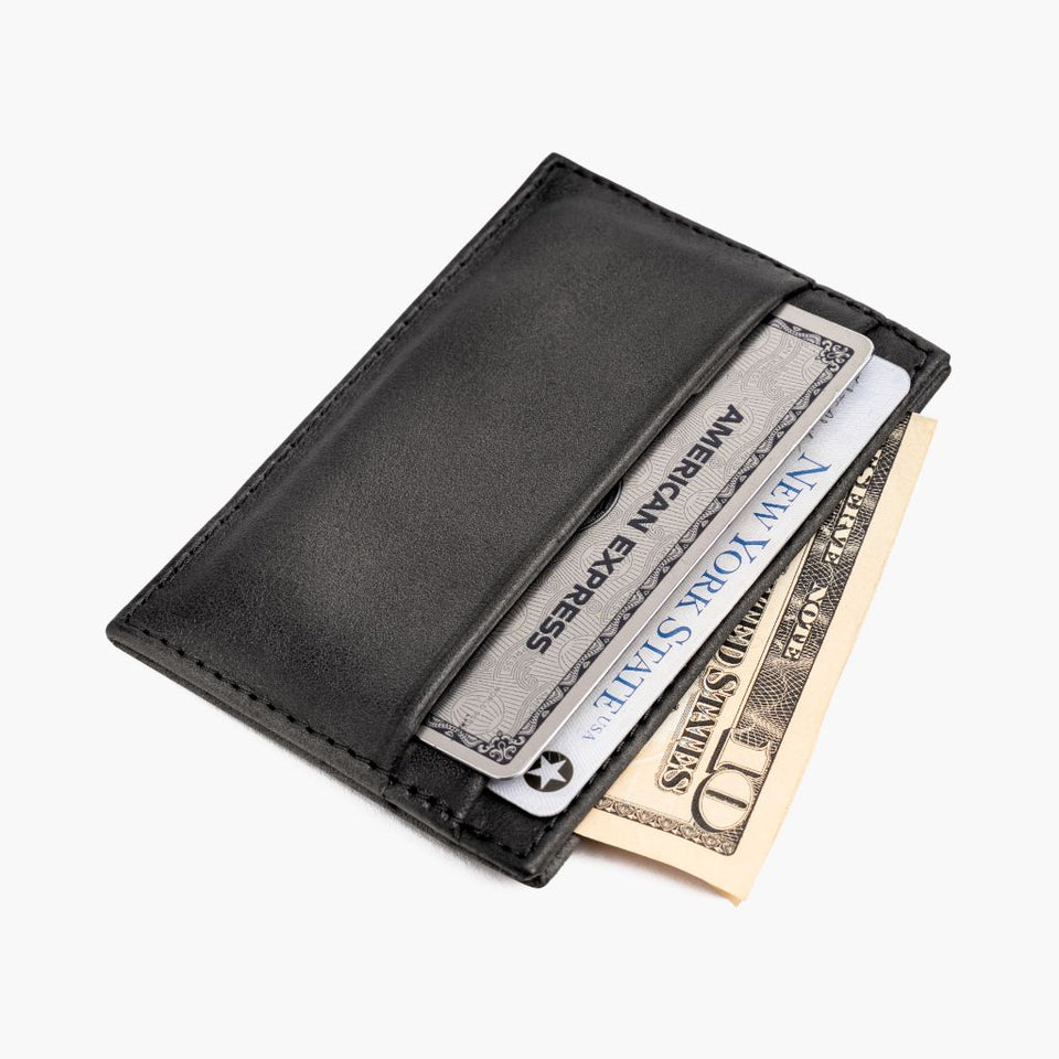 Leather Card Holder | Distressed Grey