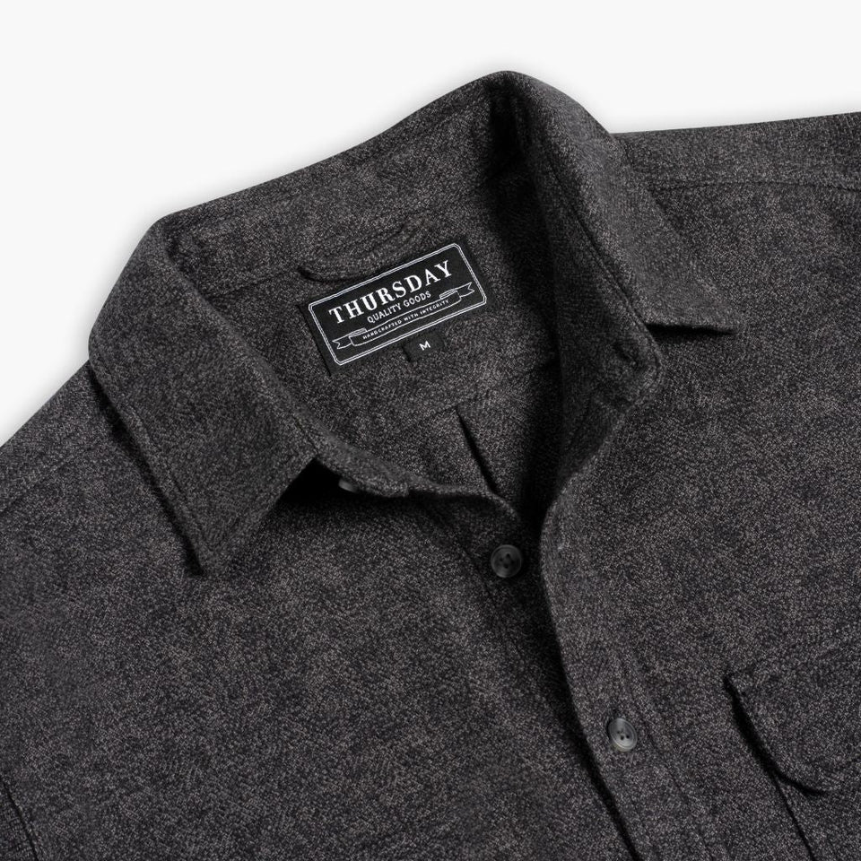 Summit Flannel Shirt | Black Herringbone