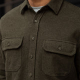 Summit Flannel Shirt | Olive Herringbone