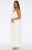 Never Say Goodbye Halter Maxi Dress Cream