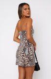 Make Up My Mind Sequin Mini Dress Cheetah
