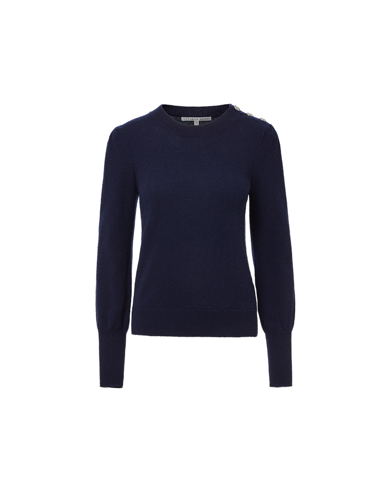 Nelia Cashmere Pullover | Button Accent