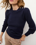 Nelia Cashmere Pullover | Button Accent