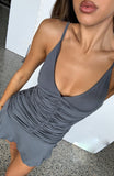 I Choose Me Mini Dress Charcoal