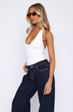 Want To Be Me Halter Bodysuit White
