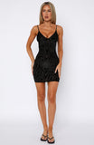 Next In Line Mini Dress Black