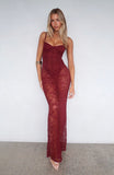 In The Atmosphere Lace Dress Wine