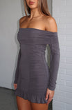 Diva Code Mini Dress Charcoal