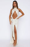 I'm On Call Halter Maxi Dress Pearl