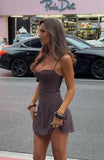 In The Back Of My Mind Mini Dress Chocolate Polka Dot