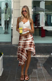 Crazy Romantic Midi Skirt Chocolate Plaid