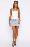 About A Girl Denim Mini Skirt Mid Blue