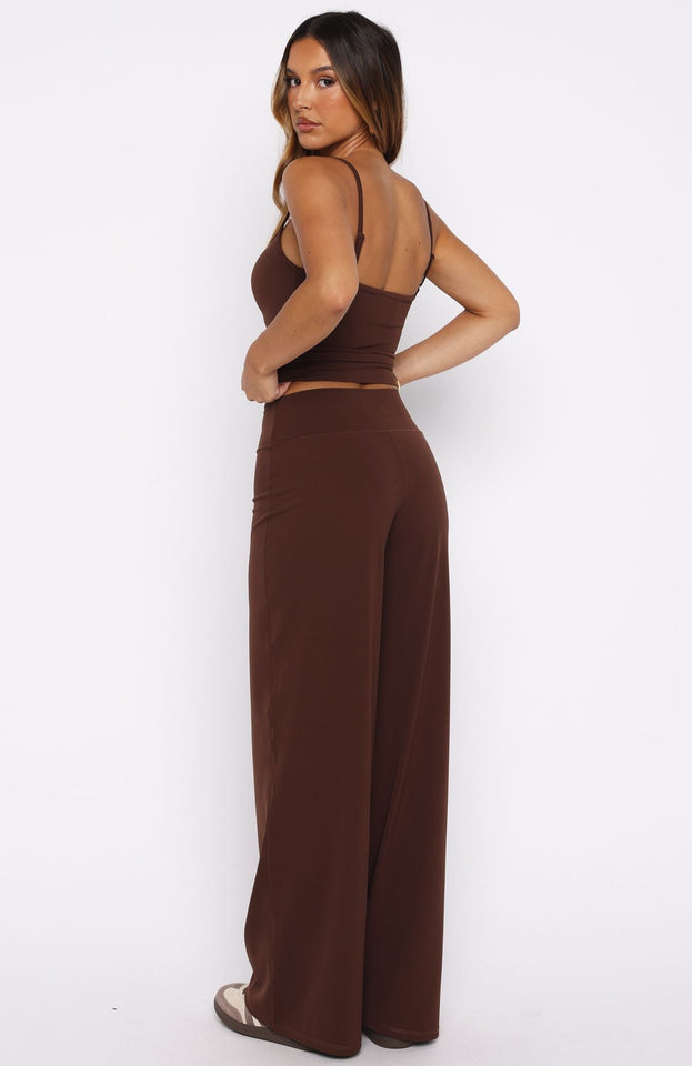 Core Strengths Wide Leg Pants Chocolate
