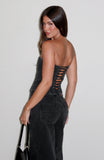 Be Mine Forever Denim Bustier Black Acid