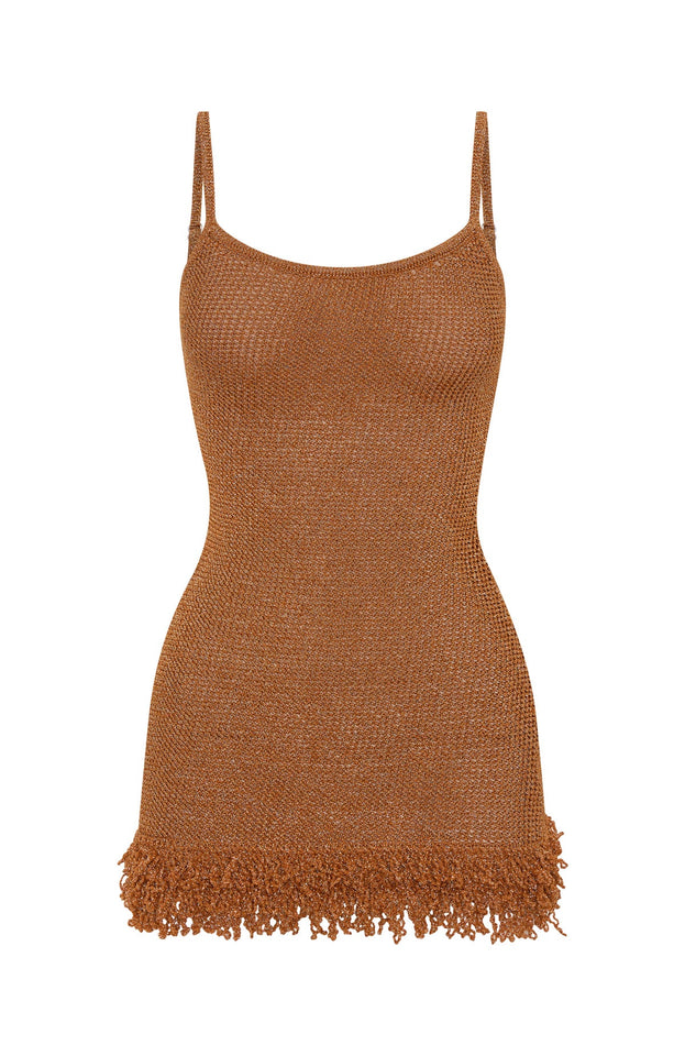 Keeping Me Awake Knit Mini Dress Orange