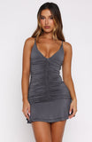 I Choose Me Mini Dress Charcoal