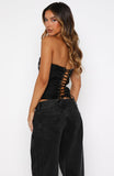 Damned Heart Embellished Bustier Black