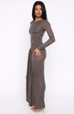 Let Go Of Your Heart Maxi Dress Smokey Chocolate