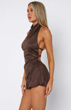 Still Love Me Faux Suede Mini Shorts Dark Chocolate