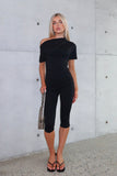 Brunch Dates Off Shoulder Jumpsuit Black