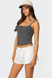 Striped Henley Tank Top