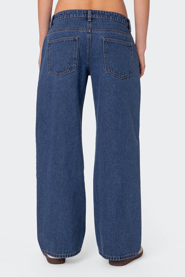 Petite Raelynn Washed Low Rise Baggy Jeans