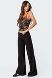 Wide Leg Foldover Pants