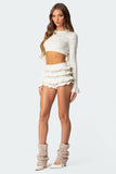 Lindsay Ruffle Knitted Shorts