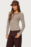 Roma Striped Henley Top