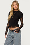 Layered Lace Sleeve Top