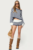 Saphi Striped Foldover Knit Shorts