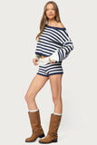 Saphi Striped Oversized Knit Sweater