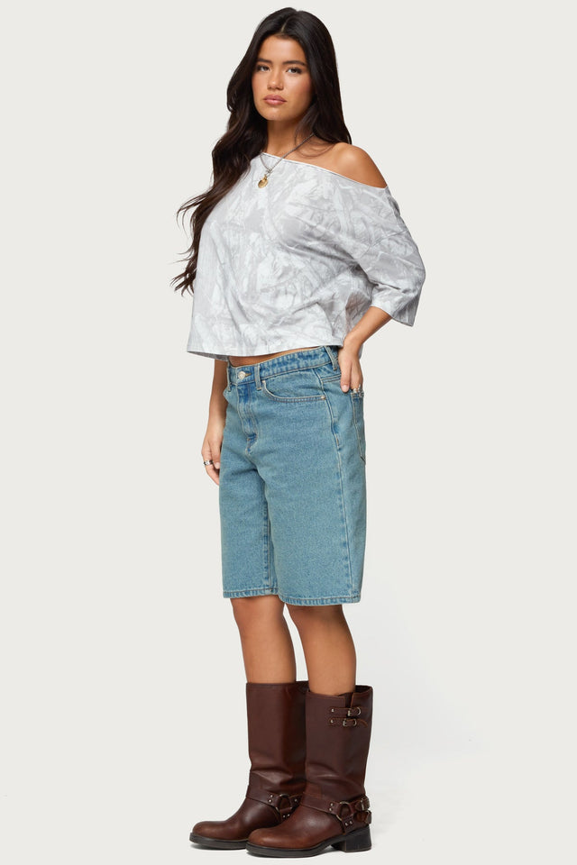 Davida Off Shoulder Camo Top