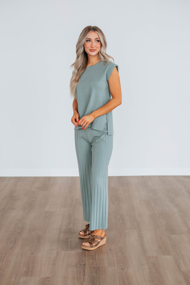 Louella Two-Piece Sweater Set - Sage