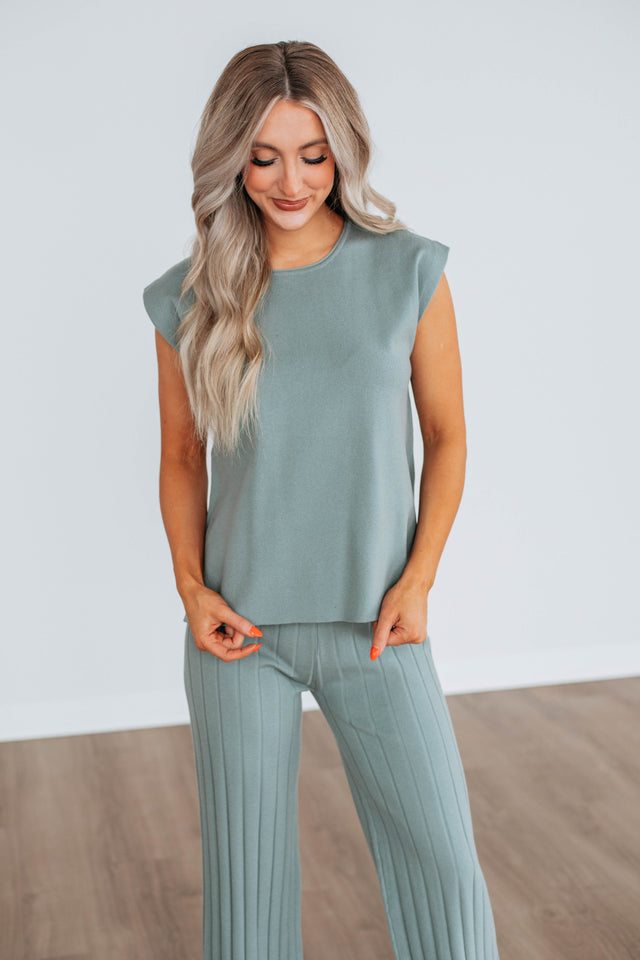 Louella Two-Piece Sweater Set - Sage