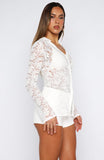 She's A Dime Long Sleeve Lace Top White