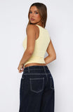 Filled With Life Ribbed Tank Lemon