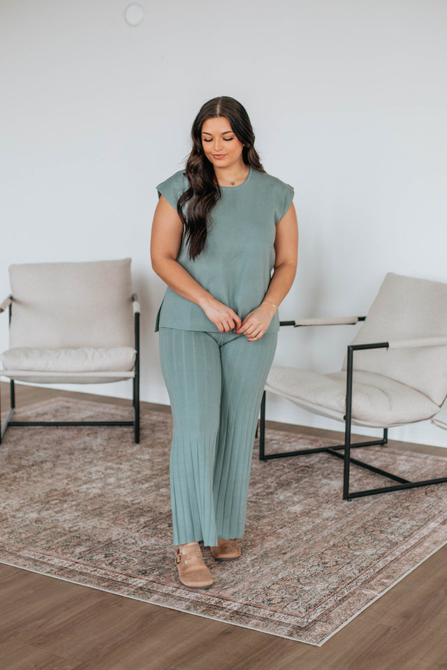 Louella Two-Piece Sweater Set - Sage
