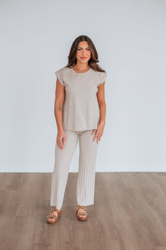 Louella Two-Piece Sweater Set - Sand