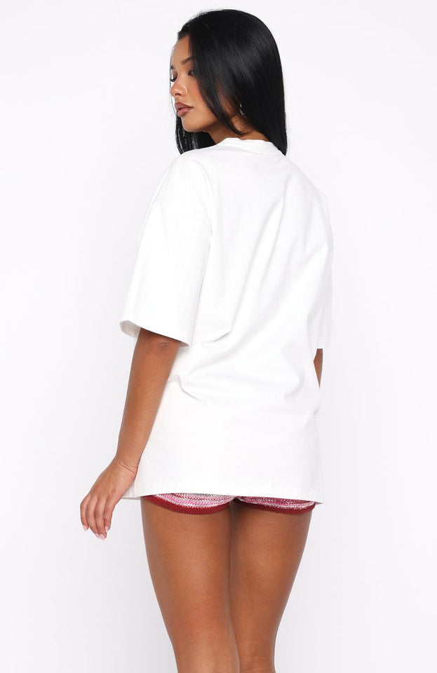 Little By Little Oversized Tee White