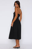 Rich In Love Strapless Midi Dress Black
