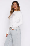 Let's Get Going Relaxed Long Sleeve Baby Tee White