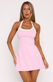 I've Got Dreams Halter Mini Dress Pink