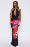 Dancing In Ibiza Maxi Dress Fuchsia Bloom