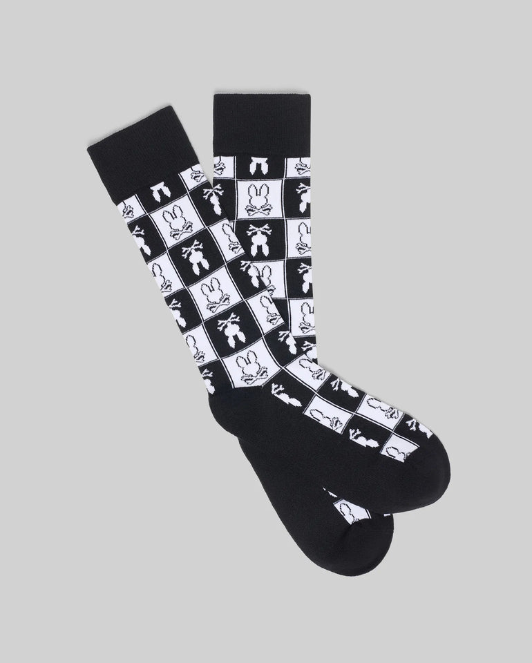 MENS ALL OVER SQUARE BUNNY DRESS SOCK - MO2200032
