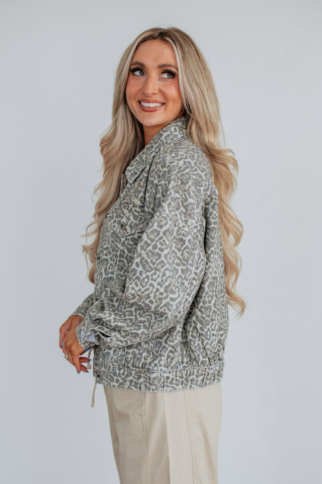 Miley Leopard Denim Jacket