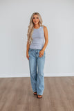 Brighton Ribbed Tank - Heather Grey