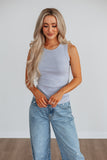 Brighton Ribbed Tank - Heather Grey